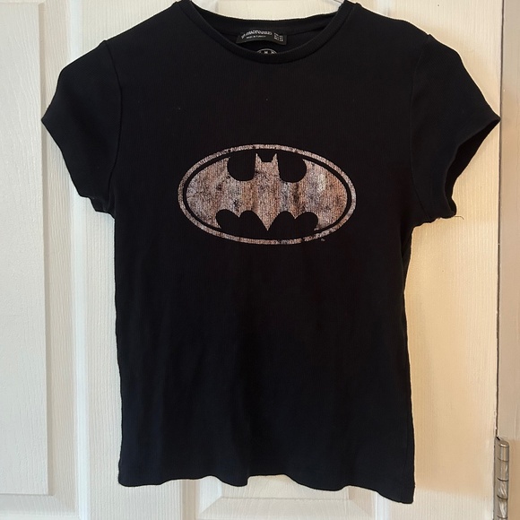 Sradivarius Batman Black and Silver Top - Picture 1 of 4